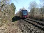 Wagen 826 des NVS am 15.04.2010 vor der Haltestelle Neu ...