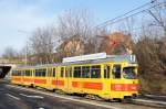 Serbien / Straßenbahn Belgrad / Tram Beograd: Duewag GT6 (Be 4/6) - Wagen 658 (ehemals BLT Baselland Transport AG - Basel) sowie Beiwagen B4 FFA/SWP - Wagennummer 1442 (ehemals BLT Baselland