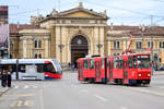 Hauptbahnhof Belgrad - Bahnhofsvorplatz mit Straßenbahnen 2253 - aufgenommen 28.11.2017-17:21