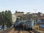C20-2110 und 2057 in Stockholm-Gamla Stan, 13.07.2009. Betreiber: Veolia Stockholm.
 ...