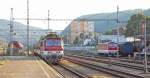 240 098-4 mit Regionalzug(+ Postwagen) Os 5703 Nov Zmky/Neuhusel (16:12) – Levice – Zvolen os. st./Altsohl Persbf. (19:14) erreicht den Zielbahnhof; 05.07.2011