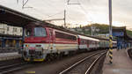 25. April 2019 in Bratislava hl.st.: 240 119-8 wird gleich den Bahnhof verlassen. 
