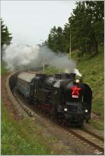 Kindertage in Vrtky - 464 001 fhrt mit dem Sonderzug Os 31202 von Prievidza nach Vrtky.