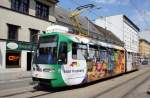 Slowakei / Straßenbahn Bratislava: Tatra K2S - Wagen 7118 ...aufgenommen im Mai 2015 in der Nähe der Haltestelle  Kamenné námestie  in Bratislava.