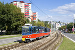 Am 11. August 2016 ist TW 7947 als Linie 5 bei Segnerova in Richtung Dubravka, Pri kríži unterwegs. 
