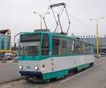 Kaschauer Tatra T6A5-Wagen 616, Endhaltestelle Bahnhof (Staničné námestie/Bahnhofsplatz); 19.11.2011