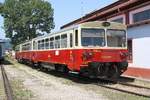 SK-ZSR 810 004-6, historisch angeschrieben als M152 0160, am 17.Juni 2018 beim  RENDEZ 2018  im ZSR Eisenbahnmuseum in Bratislava východ.