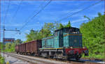 SŽ 642-301 zieht Güterzug durch Maribor-Tabor Richtung Maribor HBF.