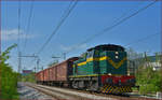 SŽ 643-032 zieht Güterzug durch Maribor-Tabor Richtung Maribor HBF.