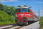 SŽ 342-022 zieht EC151 durch Maribor-Tabor Richtung Ljubljana. /15.7.2020