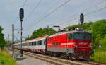 S 342-014 zieht EC158 'Croatia' durch Maribor-Tabor Richtung Wien. /4.7.2013