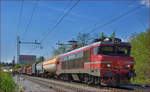 SŽ 363-038 zieht Güterzug durch Maribor-Tabor Richtung Norden. /14.4.2017