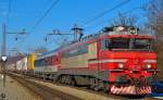 S 363-034 zieht LkW-Zug durch Maribor-Tabor Richtung Sden. /2.3.2013