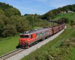 SZ 363 006 war am 22.09.2013 mit einem leeren Kohlestaubzug auf der Sdbahn zum Adriahafen Koper unterwegs, und wurde von mir bei entilj zu Deutsch St.