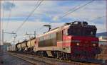 SŽ 363-003 zieht Güterzug durch Maribor-Tabor Richtung Norden. /2.1.2014