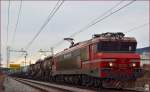 SŽ 363-010 zieht Güterzug durch Maribor-Tabor Richtung Norden. /7.1.2014