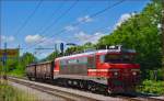 SŽ 363-001 zieht Güterzug durch Maribor-Tabor Richtung Norden. /6.6.2014