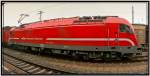 Panoramafoto der slowenischen E-Lok 541 006 im Bahnhof Knittelfeld. 
20.10.2007