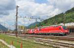 Am 27.Juni 2012 standen COLA-DOSE SZ 541 101 & Schwesterlok 541 013 in Jesenice mit einem gemischten Gterzug bereit zur Abfahrt Richtung Ljubljana.