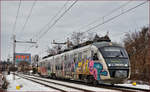 SŽ 312-013 fährt durch Maribor-Tabor Richtung Maribor HBF. /26.1.2017