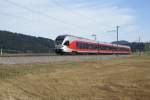 SOB Sudost-Bahn Nach einem kurzen Aufenthalt in Biberbrugg eilte der RABe 526 045-0 am 21.11.09 wieder zur�ck Richtung Arth-Goldau. 