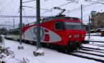 SOB Sudost-Bahn Re 456 Nr.142 der SOB (ex RM) beim verlassen v. St. Galler
Hauptbahnhof am 29.01.10.