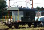 Fahrbarer Pausenraum/Begleitwagen(60 63 99-29 153-7 Db-q) f�r Mitarbeiter der Fa.Railservice. ...