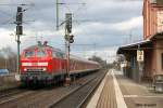 218 455 mit einem RE nach Bad Harzburg am 4.4.10 ...