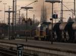 Telebild auf eine mir unbekannte Rent-a-Rail Diesellok. (20.11.2009, Plattling)  ...
