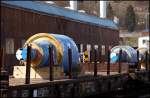 Eine gro�e Walze vom Hersteller Gontermann-Peipers GmbH aus Marienborn wird ...