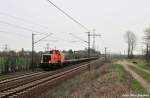 BBL 214 020-0 mit einem Flachwagenzug gen Misburg (Ahlten 08.04.10) ...