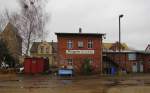 Die Bahnmeisterei und zuletzt auch die Signalwerkstatt im Bf M�geln; ...