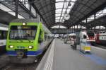 Die RABe 525 038 und 032 stehen am 24. Januar ...