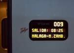 Kurzer Trip nach Málaga/4: wir fahren in einem Zug der Gattung  Talgo , die leider in Deutschland nicht (mehr) verkehrt. Madrid, 29.9.2014