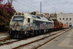 Ein Bauzug abgestellt in Tarragona, leider sehr beschmiert. Lok die renfe 333 386. Gesehen am 17.10.2016.