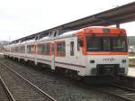Diesel-Triebzug BR 592.2 am 09.10.10 abgestellt im Bahnhof Santiago de Compostela.