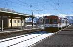 Im Februar 1996 trifft der aus Barcelona kommende 440.239 der RENFE im französisch-spanischen Grenzbahnhof Latour-de-Carol-Enveitg ein