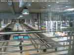 Mallorca, neuer Hauptbahnhof Palma. Blick auf die Bahnsteige 5 - 8 sowie den am Bahnsteig 8 aufgestellten Museumszug. Foto: 24.06.2007