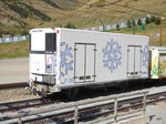 Vall de Nuria / Cremallera - Güterwagen P 26 im Bergbahnhof in Nuria am 04.10.2016