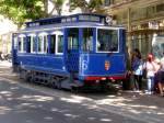 BARCELONA (Katalonien/Provinz Barcelona), 05.06.2006, die Tramvia Blau ist eine normalspurige Touristenstraßenbahn, die den Endbahnhof der Metrolinie L7 (Avinguda Tibidabo) mit der Talstation der