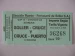 Mallorca,Ticket fr Strecke Soller-Puerto Soller.