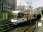 Stadtbahnzug der MoBiel Bielefeld.
Haltestelle Rathaus.
Zug endet hier als Linie 4. ...