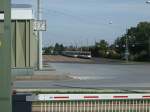 Blick auf den Betriebshof der StadtBahn von Bielefeld. Aufgenommen am ...