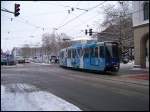 Ein TW 6000 erreich am 14.02.2010 die Haltestelle Hauptbahnhof.  ...