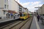 Stadtbahn Hannover TW 6142, macht Werbung f�r 'Poco'. Der Zug fuhr am 14.06.2010. in der Haltestelle 'Lortzingstra�e ein.