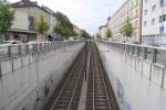 Stadtbahn Hannover Stadtbahnrampe der Linien 6 und 11, der �stra im Engelbosteler Damm, am 24. Juli 2010.