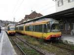 Wagen 914 der KVV als S41 nach Eutingen und Wagen ...