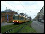 stadtbahn-karlsruhe-hier-nur-die-s-bahnen Tw 855 + Tw ??? als Linie S41 bei der Augartenstra�e. Aufgenommen am 13.12.2009