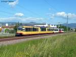 stadtbahn-karlsruhe-hier-nur-die-s-bahnen 23.05.2010: Am Abend wartete ich wieder bei Bad Rotenfels auf den Fahrradtransportzug. Bis er kam konnte ich unter anderem diese S41 fotografieren. TW 918 und TW 847 als S41 nach Karlsruhe bei Bad Rotenfels.