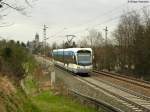 11.03.2011: Wagen 1028 der Saarbahn unterwegs als S9 von Bruchsal ...